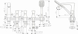 Врезной смеситель на 5 отверстий Bravat Whirlpool F578112C