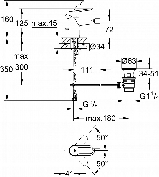 Смеситель для биде Grohe BauEdge 23331000