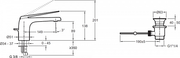 Смеситель для раковины Jacob Delafon Avid E97345-CP