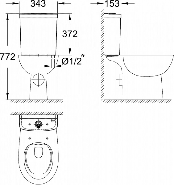 Бачок для унитаза Grohe Bau Ceramic 39436000