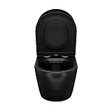 Унитаз подвесной безободковый, чёрный матовый, Blanco, IDDIS, BLAR3BMi25