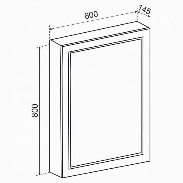 Зеркальный шкаф Emmy Родос 60х80 правый с подсветкой