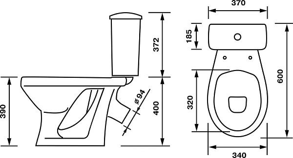Унитаз-компакт Оскольская керамика Суперкомпакт Стандарт серый