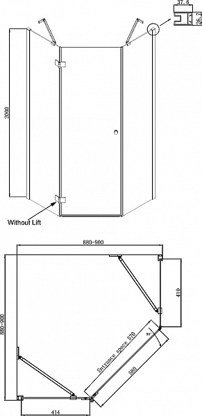 Душевое ограждение Ambassador Diamond 12011111L