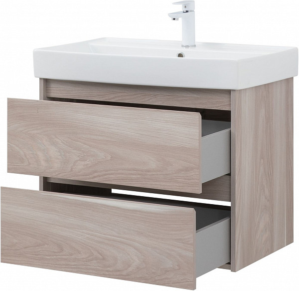 Тумба под раковину Aquanet Nova Lite 75 орех светлый (2 ящика) 00287885