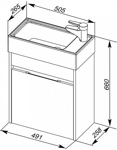 Тумба под раковину Aquanet Лидс 50 эвкалипт мистери 00182744