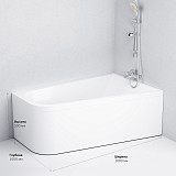 W72A-160R100W-A2 Ванна акриловая spirit  ассиметричная 160x100, без слива/перелива, правосторонняя