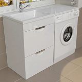 Тумба под стиральную машину Милли Emmy с раковиной Kamilla 120 левая