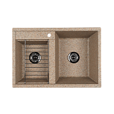 Мойка для кухни Aquaton Делия 78 DBL 2 чаши песочный 1A723132DE220