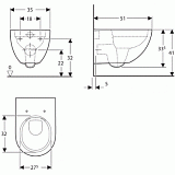 Комплект Система инсталляции для унитазов Geberit Duofix Delta 458.124.21.1 3 в 1 с кнопкой смыва + Подвесной унитаз Geberit Acanto 500.600.01.2 безободковый + Сиденье для унитаза Geberit Acanto быстросъемное с микролифтом 500.605.01.2