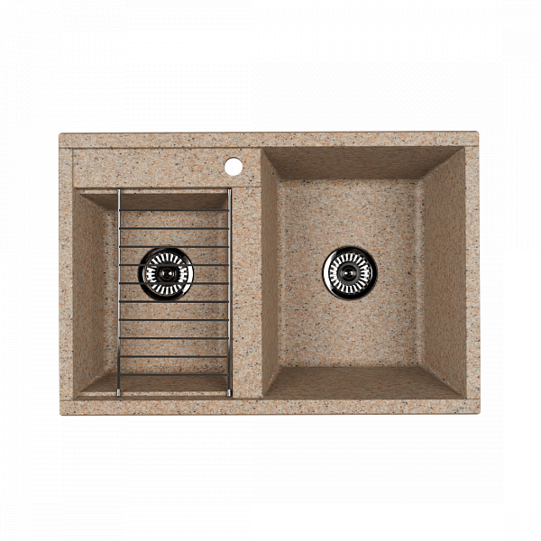 Мойка для кухни Aquaton Делия 78 DBL 2 чаши песочный 1A723132DE220