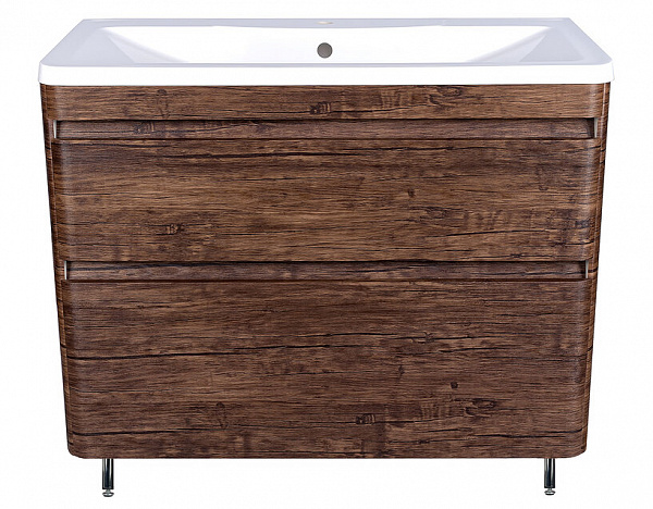 Тумба напольная Style line Атлантика 100, Люкс старое дерево, под раковину, PLUS