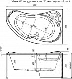 Акриловая ванна Aquanet Capri 160x100 R (с каркасом) 00205386