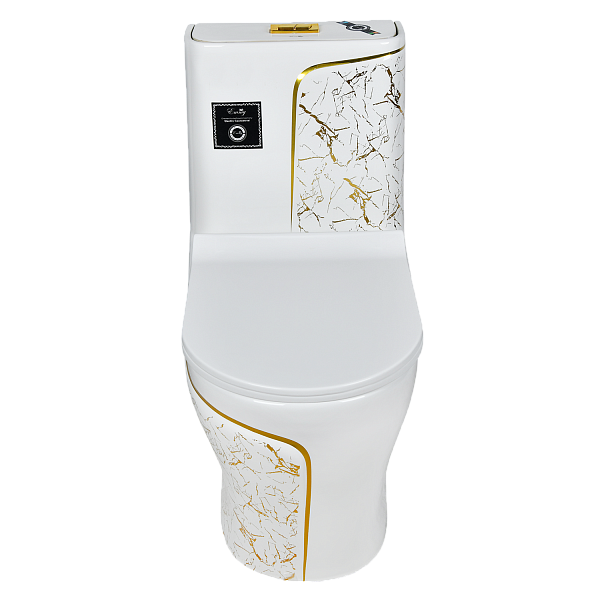 9005 Унитаз -моноблок, сиденье с микролифтом, белый/золото