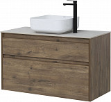 Тумба под раковину Aquanet Nova Lite 100 дуб рустикальный (2 ящика) 00249521