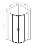 Душевой уголок AQUAme 900*900*1950мм., стекло 6мм, цвет профиля хром.  Размер