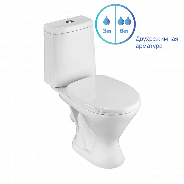 Унитаз-компакт Santeri Грация с горизонтальным выпуском 1.P210.3.S00.00B.F