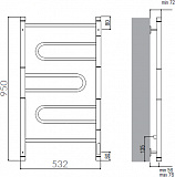 Полотенцесушитель электрический Terminus Твист П5 500x950