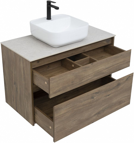 Тумба под раковину Aquanet Nova Lite 90 дуб рустикальный (2 ящика) 00249518