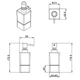 Дозатор жидкого мыла AZARIO RINA стеклянный настольный, хром (AZ-130C)