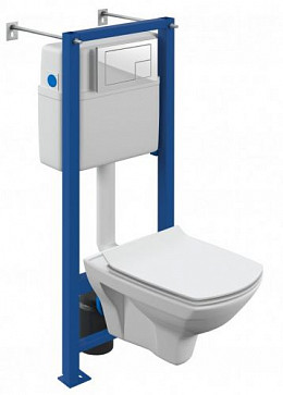 Комплект CARINA XL CO DPL EO slim инсталляция VECTOR кнопка CORNER пластик белый