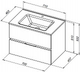 Тумба под раковину Aquanet Алвита New 70 2 ящика, дуб веллингтон белый 00303910