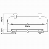 Полка стеклянная с бортиком Wasserkraft Donau K-9444