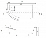 Акриловая ванна Besco Praktika 140x70 WAP-140-NP Правая