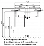 Тумба под раковину Акватон Беверли 76 см 1A235501BV010