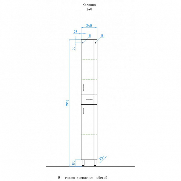 Шкаф-колонна Style Line Эко стандарт 24х191