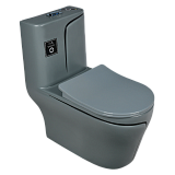 EY-9011 Унитаз -моноблок, с сиденьем термопласт с микролифтом серый/черный