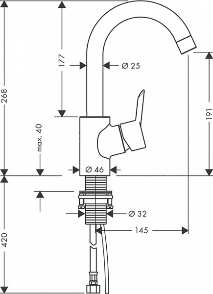 Смеситель для раковины Hansgrohe Talis S 32070000