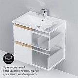 M85AFHX0652WG X-Joy, База под раковину, подвесная, 65 см, 2 ящика, белый глянец