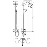 Душевая стойка Hansgrohe Showerpipe 280 1jet с термотатом для ванны 27687000