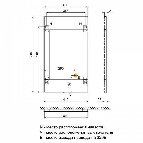 Зеркало, 40 см, Torr, IDDIS, TOR4000i98