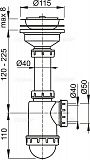 Сифон для мойки AlcaPlast A446-DN50/40