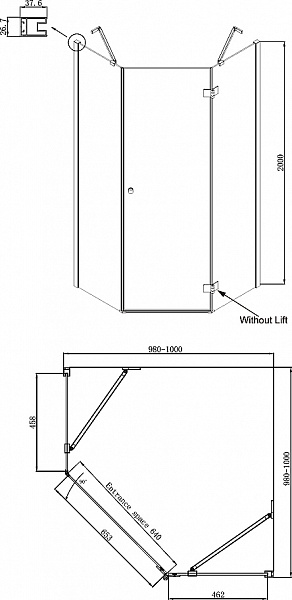 Душевое ограждение Ambassador Diamond 12011112R