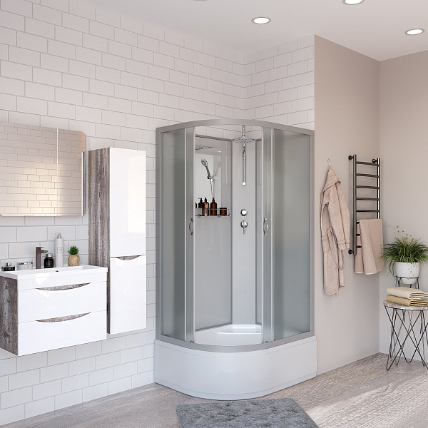 Душ.каб. NG-2310-14RBKT (1200х800х2100-2400) высокий поддон(40см) стекло МАТОВОЕ 4 места