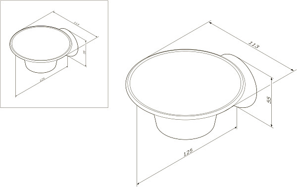 A8034200 Like, Стеклянная мыльница с настенным держателем