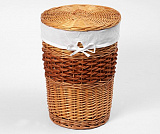 Плетеная корзина для белья с крышкой Wasserkraft Main WB-410-S