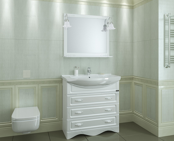 Тумба под раковину Верона 85 3 ящика напольная Санта 700117