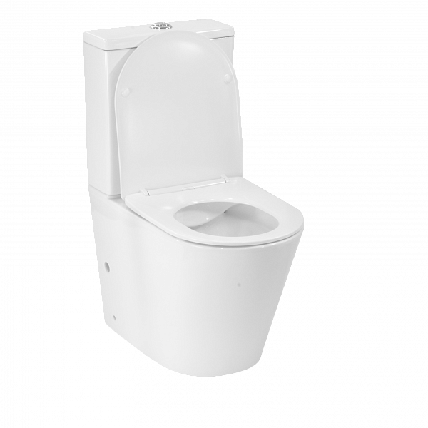 Унитаз-компакт Circulo белый, горизонтальный выпуск,двух режимный слив 3/6 литров, в комплекте с быстросьемным сиденьем микролифт, дюропласт Selena C011WG
