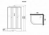 Душ.каб. NG-3524-14R BLACK (1200х800х2150) низкий поддон(26см) стекло  МОЗАИКА 4 места