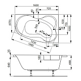 Акриловая ванна Vagnerplast Melite 160х105 правая VPBA163MEL3PX-04