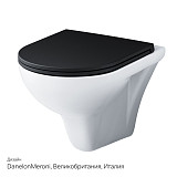 C901700SCmb Gem подвесной унитаз FlashClean с черным матовым сиденьем микролифт