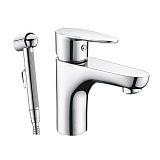 Смеситель для раковины с гигиенической лейкой Wasserkraft Leine 3508