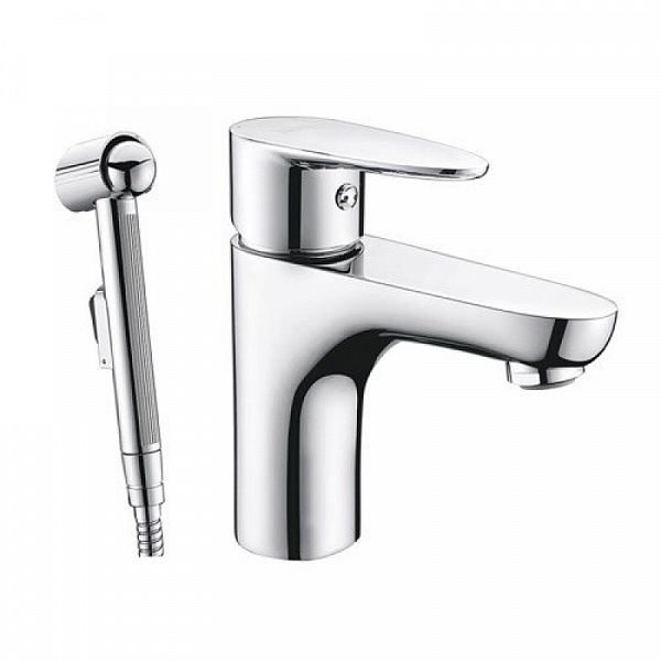 Смеситель для раковины с гигиенической лейкой Wasserkraft Leine 3508