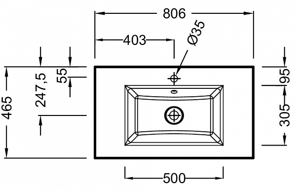 Раковина Jacob Delafon Vox  80x46 см EB2104-DD1