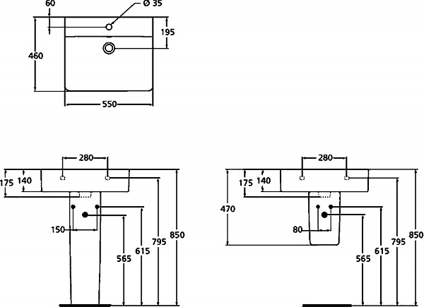 Раковина Ideal Standard Connect Cube E784401