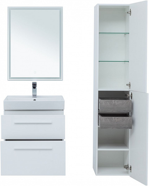 Тумба под раковину Aquanet Nova 60 белый (2 ящика) 00242279